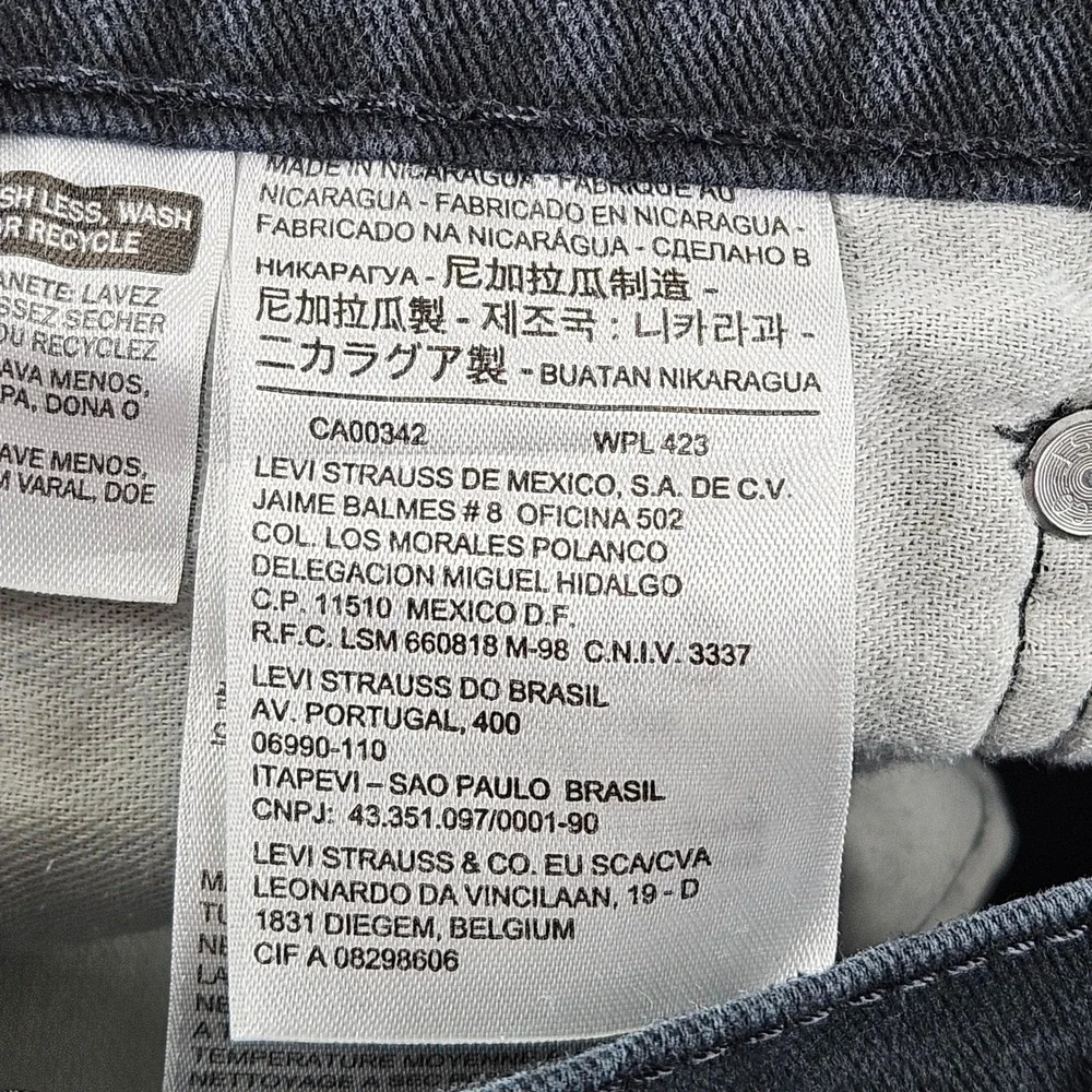 Levis 510 Skinny Jeans Mens 34x32 Black Stretch‎ Denim Western Work Pants